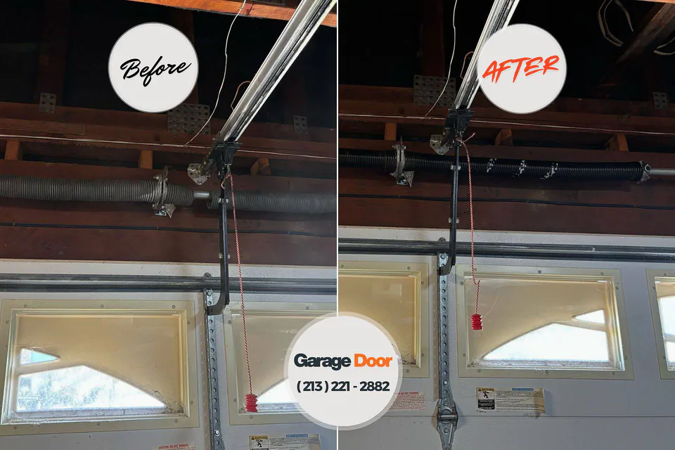 Before and after: garage door repair Daniel, UT